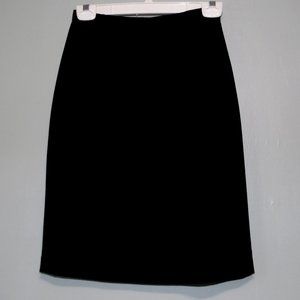 Ann Taylor Black Pencil Skirt with Back Slit Size 2